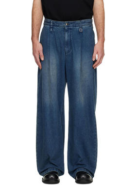 Wooyoungmi 男士 牛仔长裤 蓝色 Wide Folding 牛仔裤