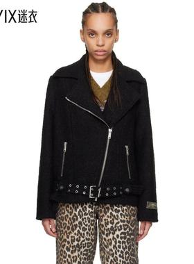 Ganni 女款黑色 Textured Boucle Wool 夹克