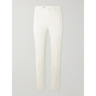 直筒弹力棉质裤 Kiton 长裤 SS26 子 男士