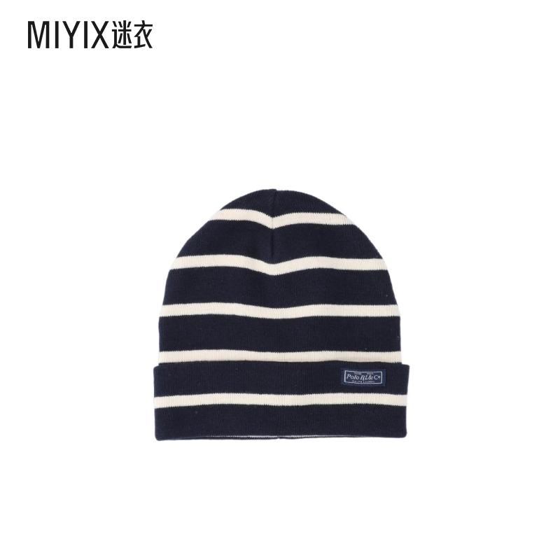 Polo Ralph Lauren拉夫劳伦 女士 条纹针织帽子 迷衣时尚
