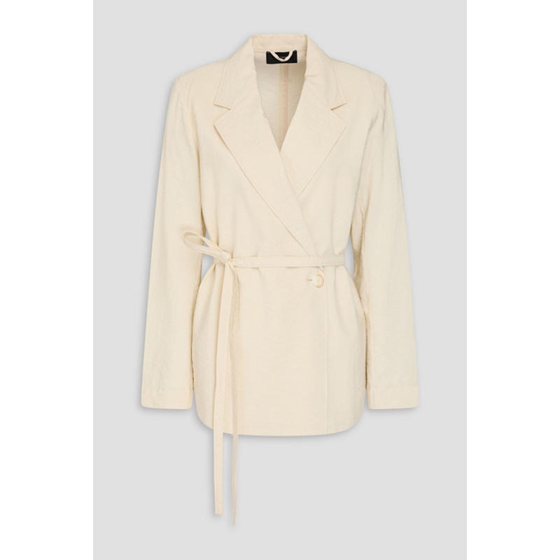 Joseph 女士 夹克 Mayet 双排扣织纹真丝混纺斜纹布西装外套