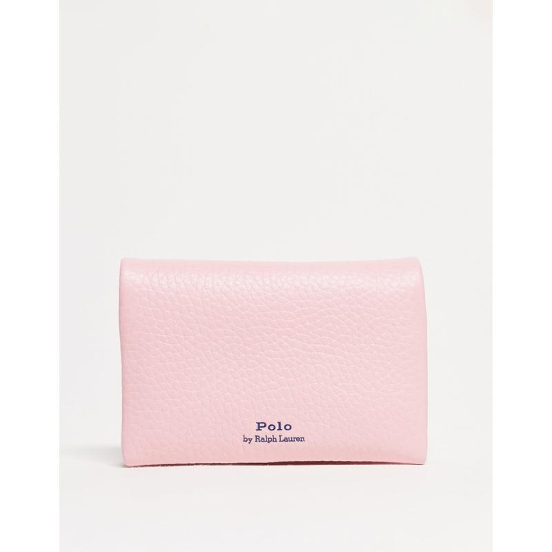 Polo Ralph Lauren拉夫劳伦女士皮革按扣卡套粉色钱包