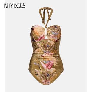 Zimmermann 女款Ascension 花朵褶皱泳衣 迷衣时尚
