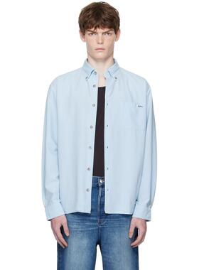 A.P.C. 男士 衬衫 蓝色 Mateo Logo