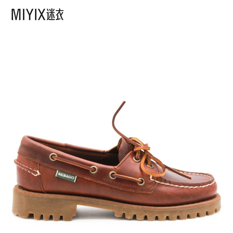 【秋冬新品】Sebago 女款RANGER WAXY 棕色皮质乐福鞋 迷衣时尚