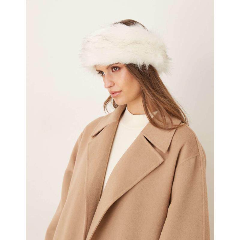 My Accessories 女士 发箍 My 饰品人造皮草头带(白色)