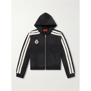 424 男士 FW26 卫衣 Academy Logo-Appliquéd 棉针织拉链连帽衫