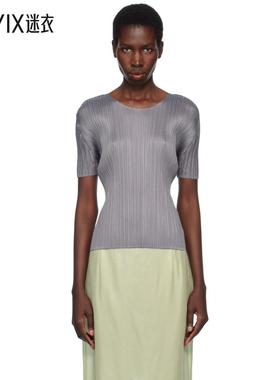Pleats Please Issey Miyake 女款灰色 Basics T 恤 迷衣时尚