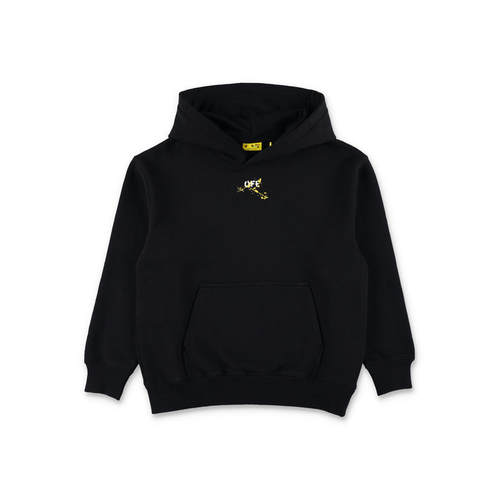 Off-White 男童 FW25 卫衣 Splat 黑色斜纹徽标运动衫童装