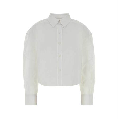 Calvin Klein 卡尔文·克莱恩 女士 衬衫 Crisp 白色府绸宽松款