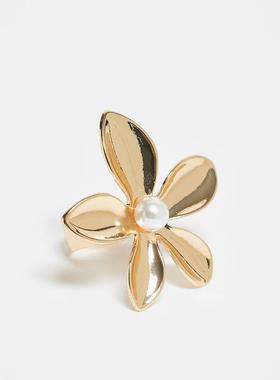 Designb London 女士 戒指 DesignB 伦敦精饰花朵戒指(金色)