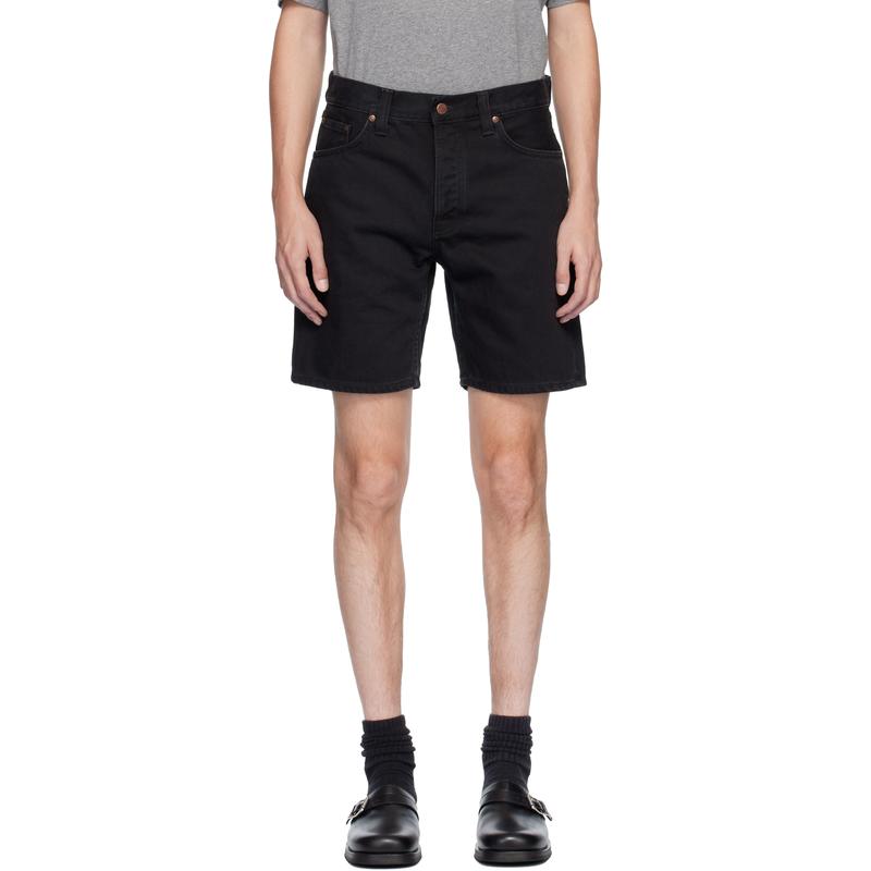 Nudie Jeans 男士 牛仔短裤 黑色 Seth 牛仔短裤