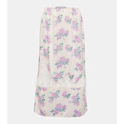 LoveShackFancy 女士 中长裙 Fayette 花朵中长半身裙