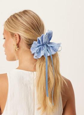 ASOS DESIGN 女士 发箍 broderie 设计缎带浅蓝色发束