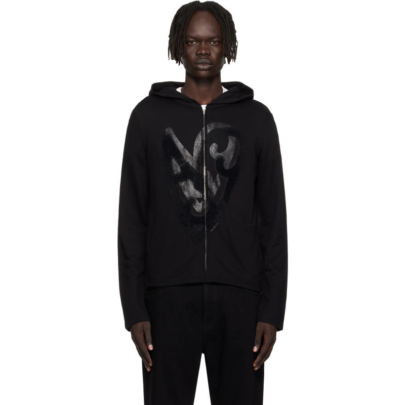 Acne Studios 男士 卫衣 黑色 Heart Logo 连帽衫