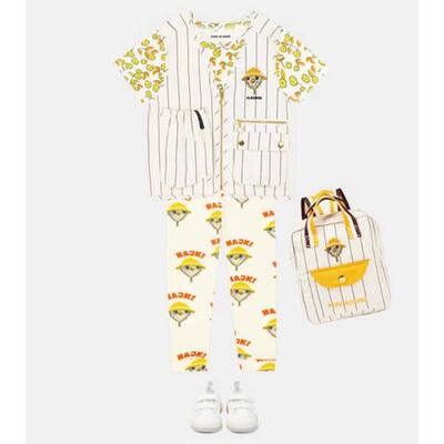 Mini Rodini 男童 夹克 whistle 猫头鹰刺绣细条纹背心套装童装