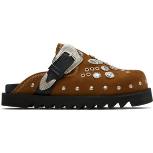 Toga 男士 穆勒鞋 独家发售卡其色 Eyelet Metal Sabot