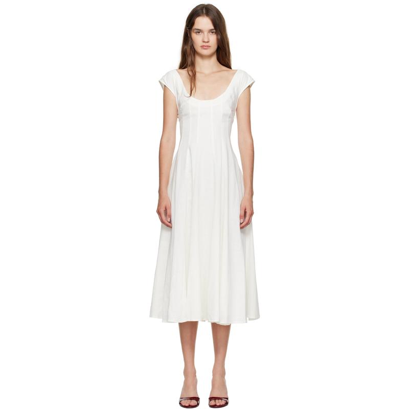 Danielle Guizio 女士 中长连衣裙 白色 Leila 连衣裙