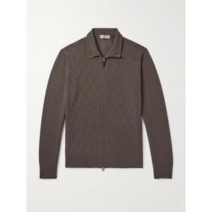 开衫 Canali SS26 男士 粗线针织羊毛羊绒混纺拉链针织 康钠丽