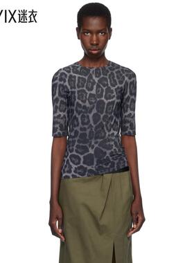 Stella Mccartney 女款灰色 Leopard Print T 恤 迷衣时尚