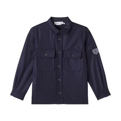 Bonpoint 男童 上衣 Gustave 细条纹羊毛衬衫式童装