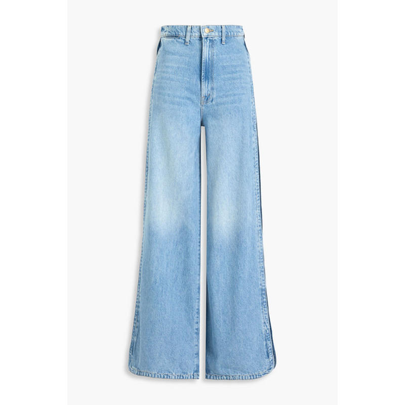 Mother Denim 女士 牛仔长裤 of Cake 拼凑褶裥高腰阔腿牛仔裤