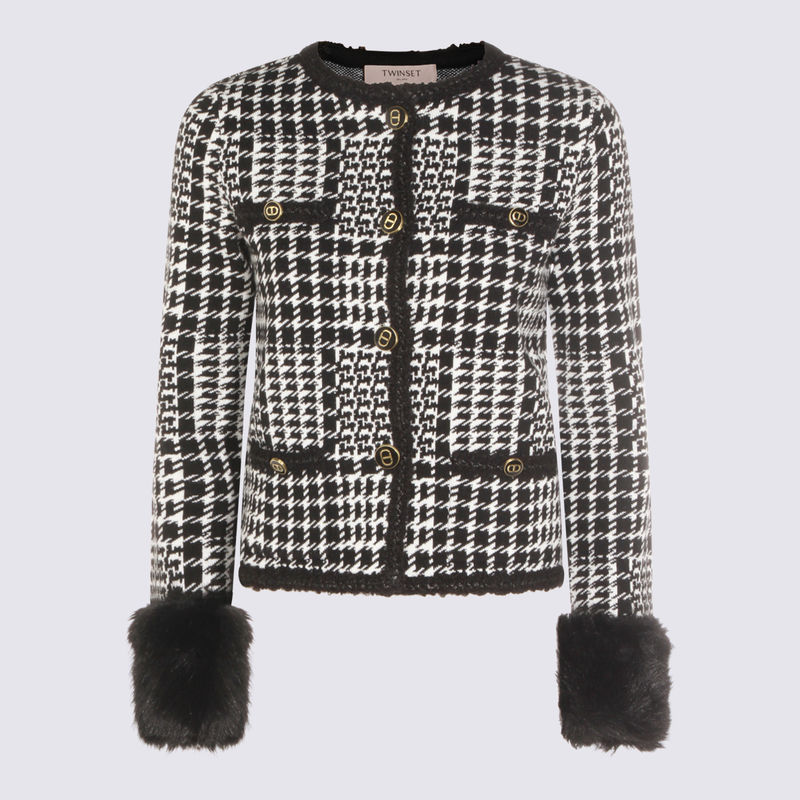 TWINSET 女士 秋冬新品 夹克 黑白休闲夹克