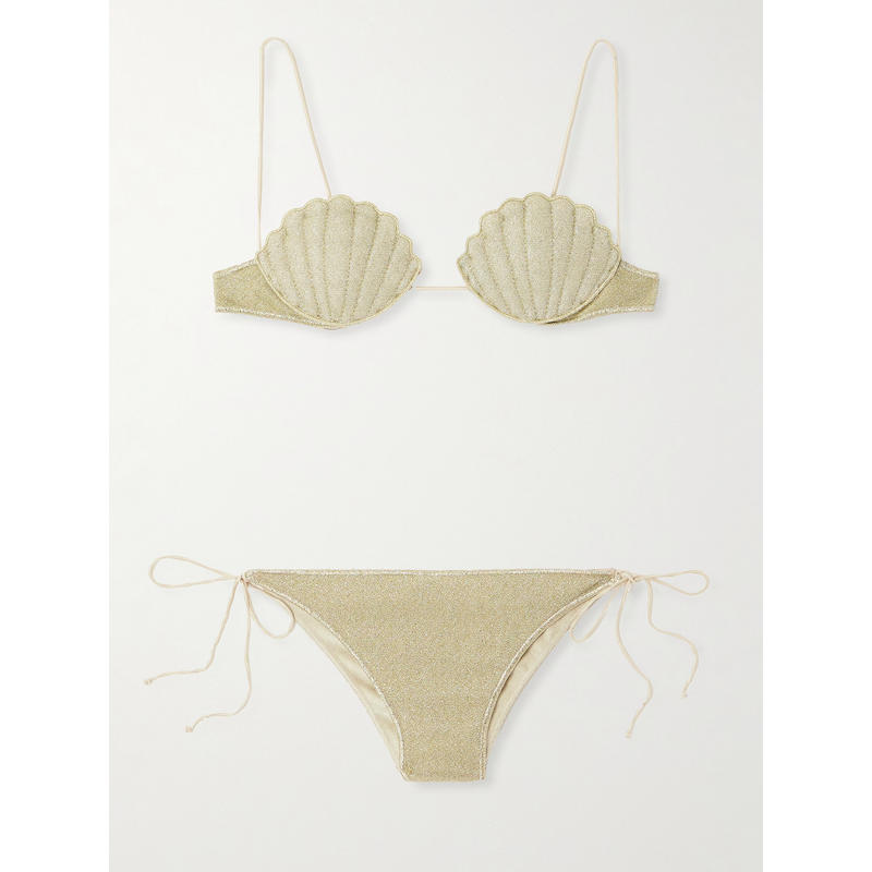 Oséree Swimwear 女士 比基尼 Lumière Shell 金属感比基尼