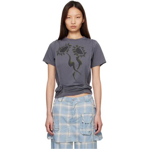 Collina Strada 女士 T恤 灰色 Charcoal Daisies Hazel