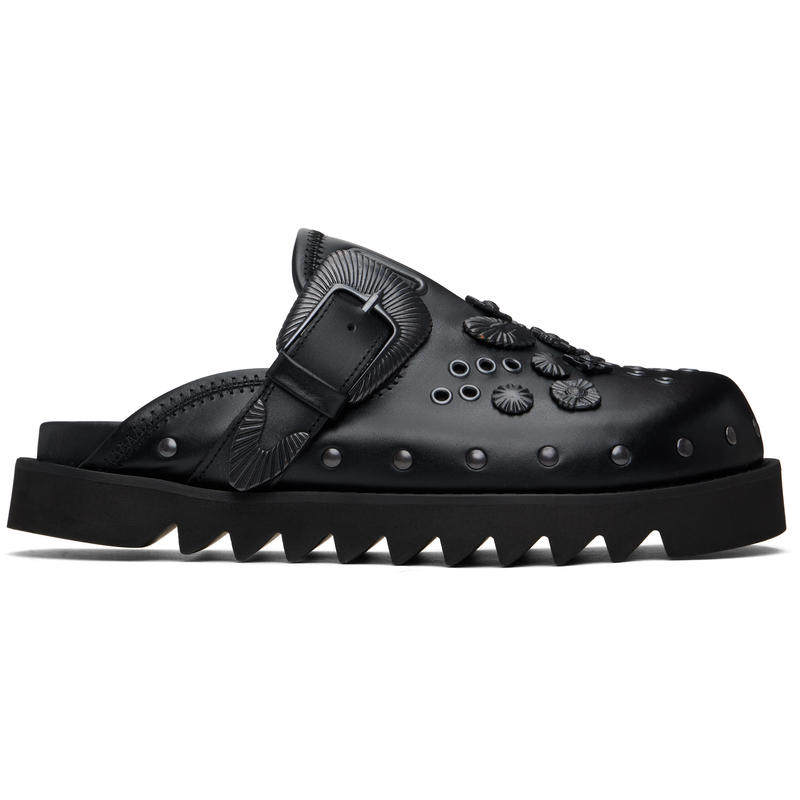 Toga 男士 穆勒鞋 独家发售黑色 Eyelet Metal Sabot 穆勒鞋