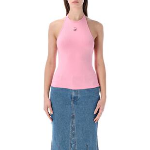 Serre SERRE 女士 T恤 海军风珍珠色徽标挂脖上衣 SS26 Marine