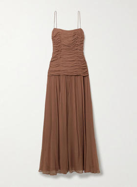 Staud 女士 中长连衣裙 Dalton 褶皱绉纱长款连衣裙