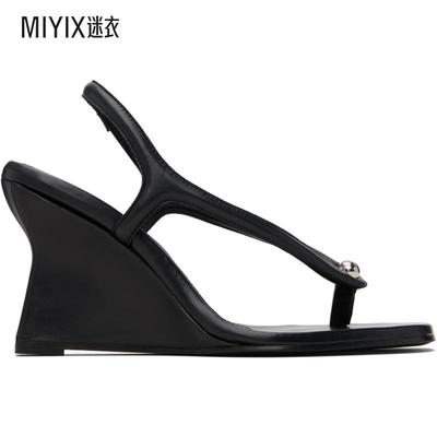 Paris Georgia 女款黑色 Valentina Wedge 凉鞋 迷衣时尚