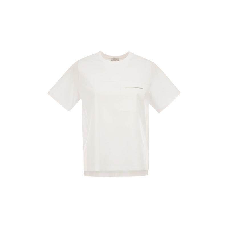 Peserico 佩萨里可 女士 SS26 T恤 弹力棉质口袋