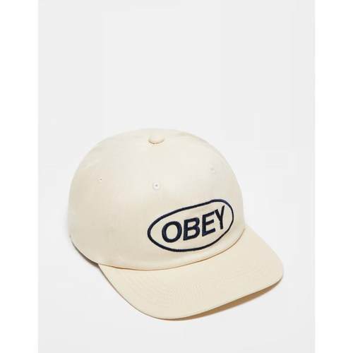 OBEY 中性（成人） 棒球帽  6 strapback 椭圆形嵌板徽标米白帽子