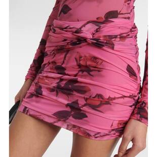 迷你裙 女士 花朵褶皱迷你半身裙 蓝色情人 Blumarine