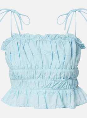 Melissa Odabash 女士 背心 Freya 马德拉刺绣棉质短款上衣