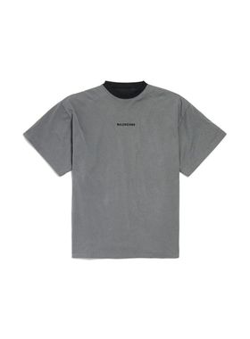 Balenciaga 男士 T恤 Back 男士可反穿宽松款黑色T恤(Grey/faded)