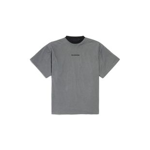 Back 可反穿宽松款 黑色T恤 Balenciaga faded T恤 Grey 男士