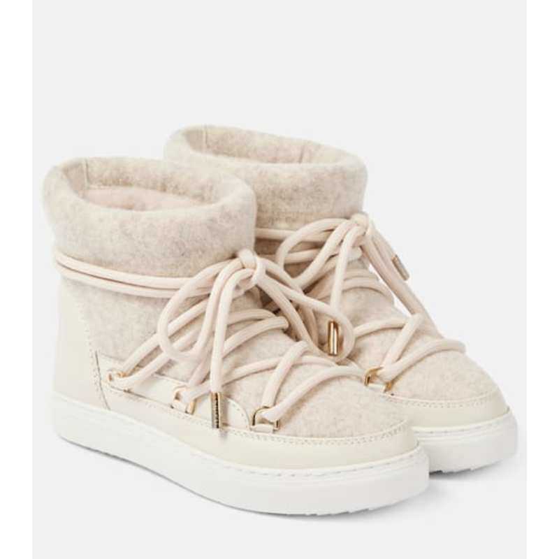 INUIKII 女士 短靴 皮革边毛毡短靴