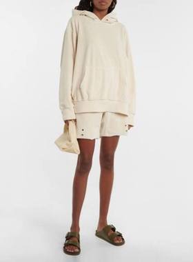 Les Tien 女士 短裤 按扣天鹅绒短裤