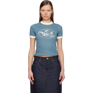 女士 卡哈特 T恤 蓝色 Ringer Carhartt Reminiscing WIP