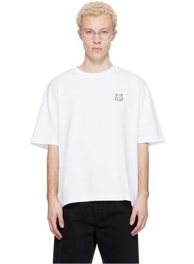 Maison Kitsuné 男士 T恤 白色 Fox Head Oversize