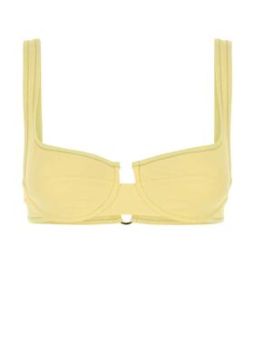 Reina Olga 女士 比基尼 Brigitte 粉蜡笔黄色弹力尼龙比基尼上装