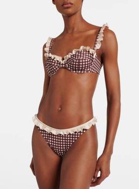 Bananhot 女士 比基尼 Angela 方格棉布比基尼上装