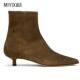 女款 踝靴 黄褐色 Aeyde Sofie Suede 迷衣时尚