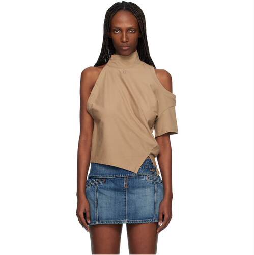 Courrèges 古未界 女士 T恤 驼色 Twisted Jersey
