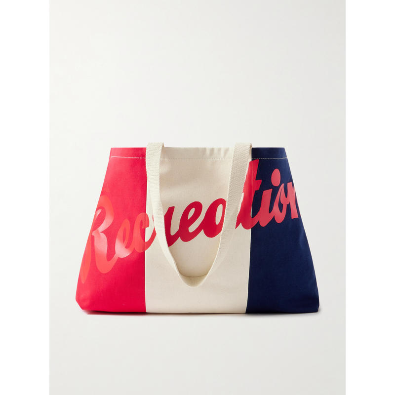 Bode 女士 托特包 Recreation 印花条纹棉质帆布手提包