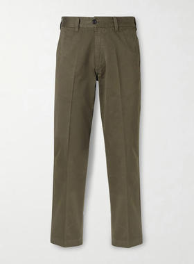 Drake's 男士 SS26 长裤 + HIM 直筒棉质斜纹布斜纹棉布裤