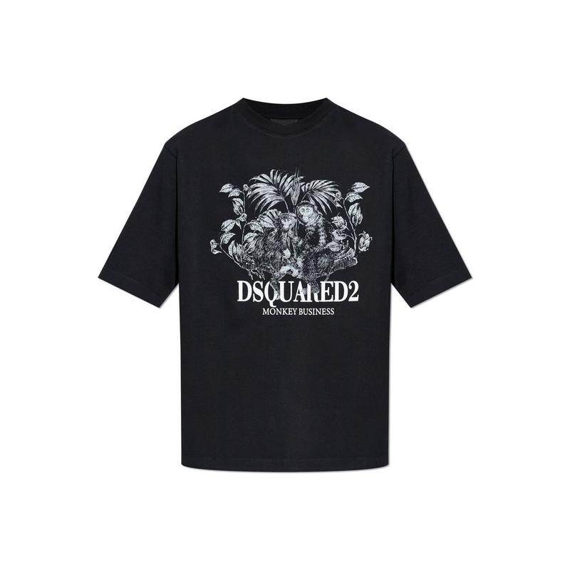 DSquared2 D二次方 男士 SS26 T恤 Dsquared2 猴子生意宽松